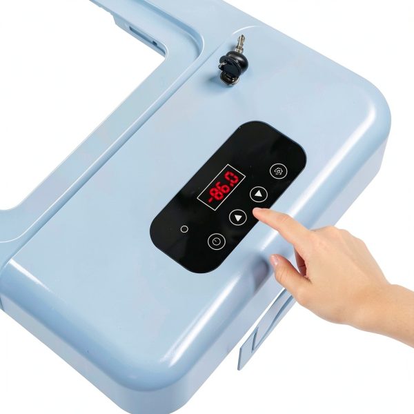 18°C ~-86°C/64.4℉~-122.8℉ Protable Ultra-Low Temperature Freezer 12V-240V Compatible Lab Cryogenic Freezer Samples Flash Freezer for Laboratory Samples Storage Lab Refrigerator 38LB-3