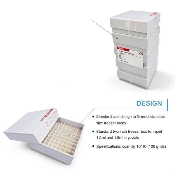 100-Place Cardboard Freezer Box ADAMAS Waterproof for Cryovials-1