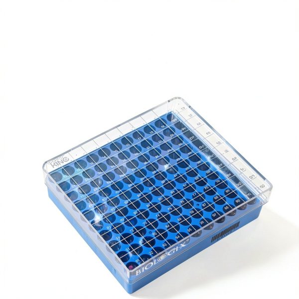 12 /Case 1 In 100-Well PC Freezer Lab Boxes, Cryo Storage Boxes for Lab Tube Storage, Blue Cryo Boxes-4