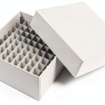 Alkali Scientific™ Cardboard Freezer Boxes with Drain Holes - Water and Ice Resistant Coating 50/Case (2", 81 Divider)-0