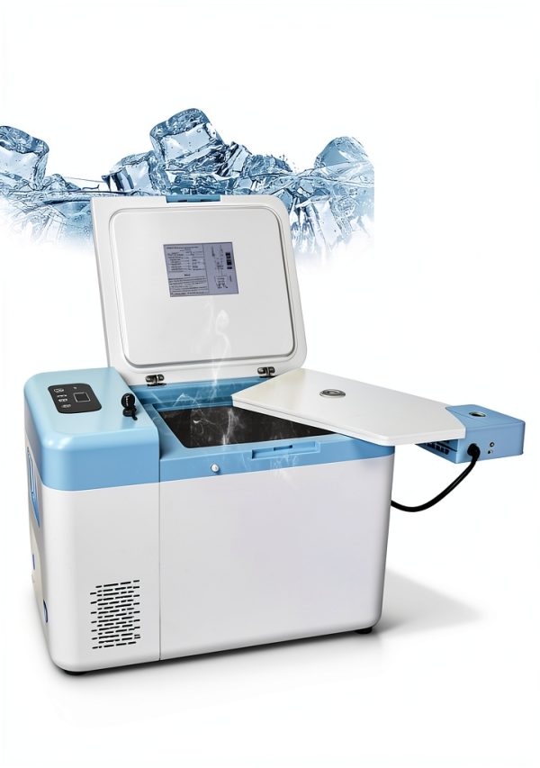 18°C ~-86°C/64.4℉~-122.8℉ Protable Ultra-Low Temperature Freezer 12V-240V Compatible Lab Cryogenic Freezer Samples Flash Freezer for Laboratory Samples Storage Lab Refrigerator 38LB-6