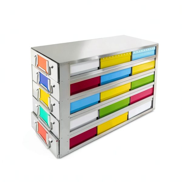 Stainless Steel 15-Well Freezer Rack Side Drawer by Biologix-1